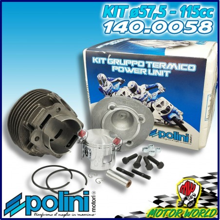 Polini 1400058 Kit Gruppo Termico Cilindro 57,5 115cc Modifica Motore Ape 50