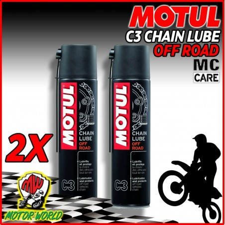 2 x 400 ML Grasso Spray Per Catena Moto Motul C3 Chain Lube Off Road e Quad