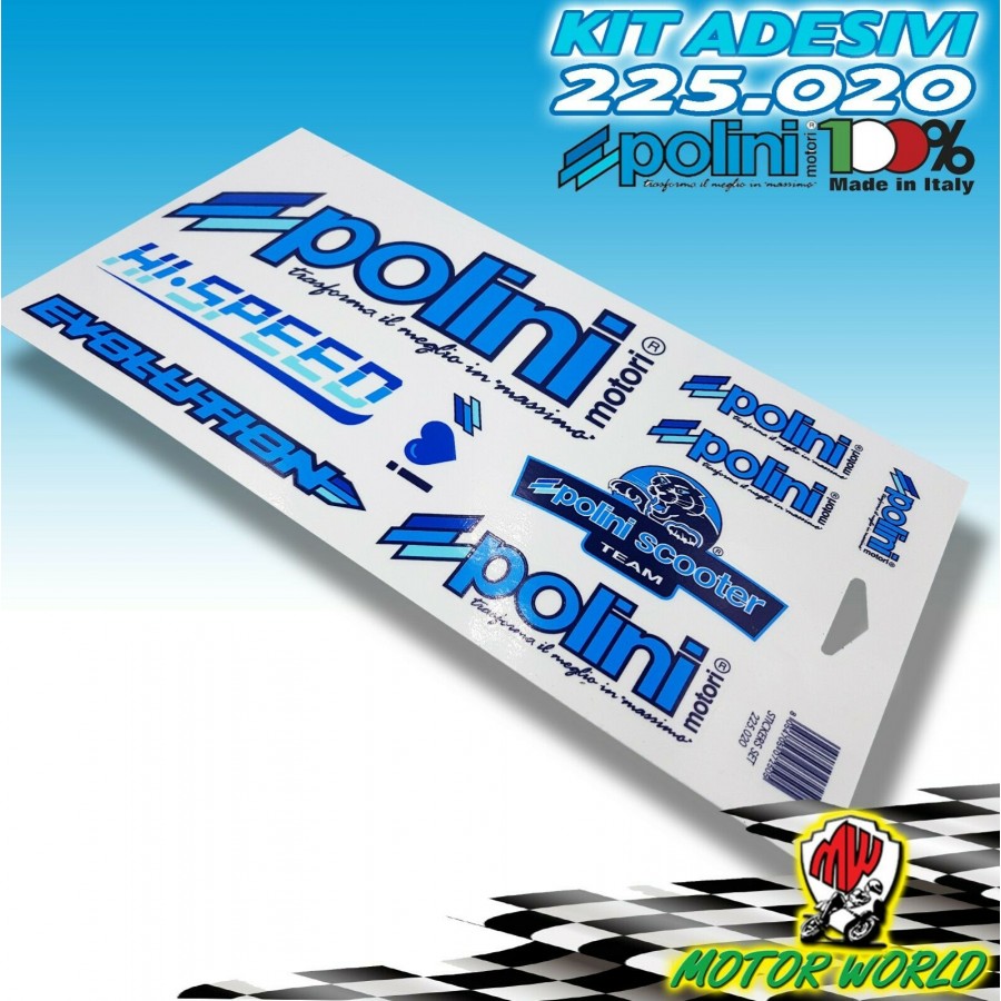 Adesivi - Stickers Team Polini Scooter con contorno blu - 225.020