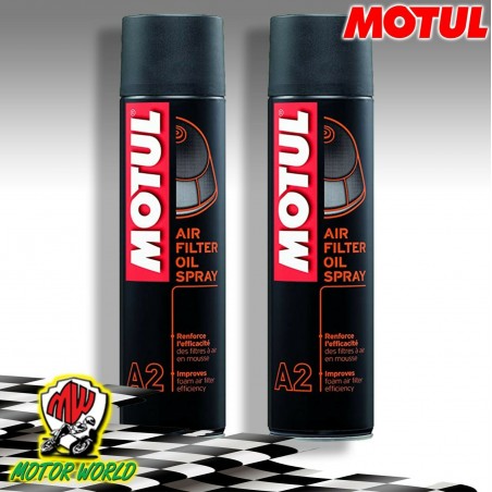 Motul A2 Olio Spray per Filtro Aria Moto Quad Air Fllter Special Oil 2 x 400ml