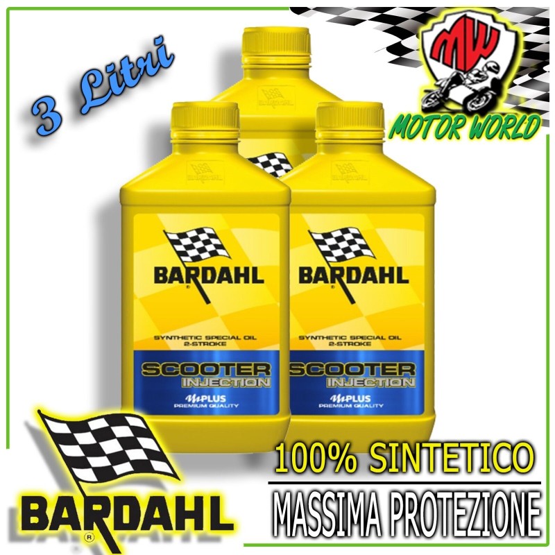 Olio Motore Moto Bardahl Scooter Injection 2T Synthetic Special Oil 3 litri lt
