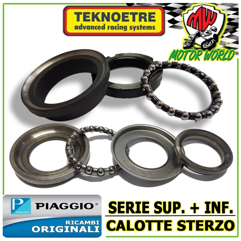 SERIE SUPERIORE + INFERIORE CALOTTE STERZO ORIG. PIAGGIO VESPA 50 90 125 ET3