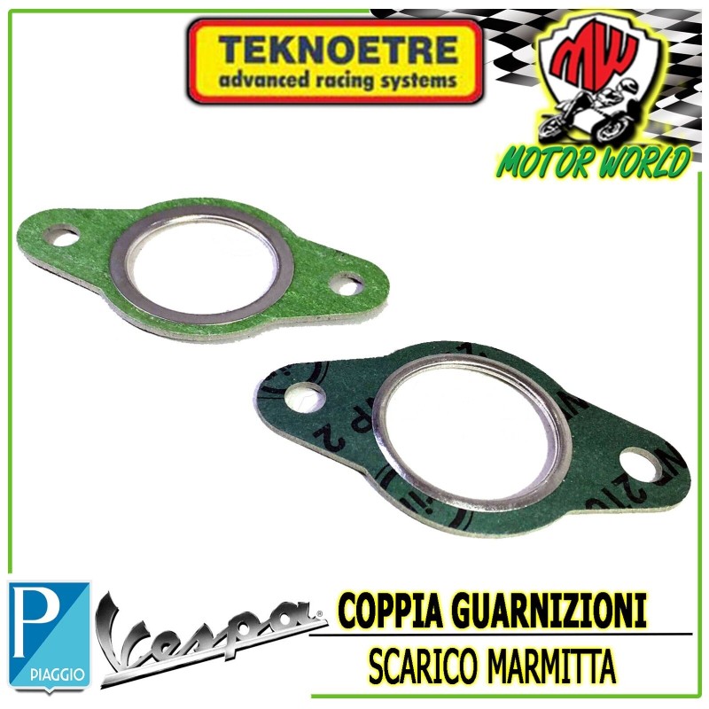 KIT COPPIA SERIE GUARNIZIONI DI SCARICO MARMITTA PIAGGIO VESPA 50 PRIMAVERA