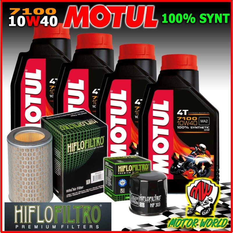 KIT TAGLIANDO OLIO MOTUL 7100 10W40 + FILTRI HIFLO HONDA CB 600 S Hornet 2002