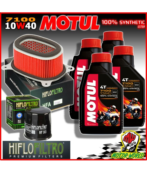 KIT TAGLIANDO OLIO MOTUL 7100 10W40 + FILTRI HONDA XRV 750 Africa Twin 2001 2002