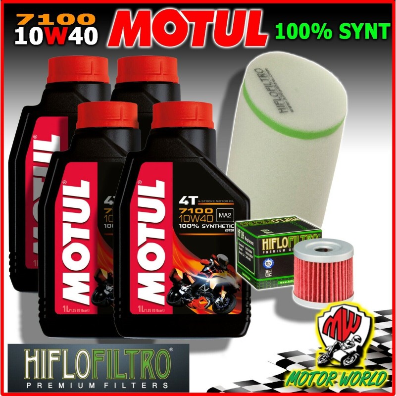 KIT TAGLIANDO OLIO MOTUL 7100 10W40 + FILTRI KAWASAKI KFX 400 2005 2006