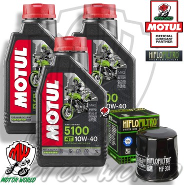 TAGLIANDO 3L MOTUL 5100 10W40 + FILTRO OLIO HF303