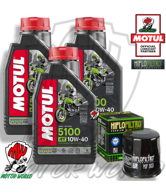 TAGLIANDO 3L MOTUL 5100 10W40 + FILTRO OLIO HF303