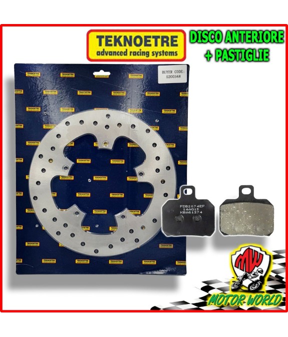 DISCO FRENO ANTERIORE + PASTIGLIE ORGANICHE PIAGGIO X9 500 2001 2002 2003