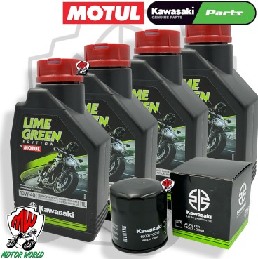 TAGLIANDO 4 LT OLIO MOTUL LIME GREEN 10W40  + FILTRO KAWASAKI Side X Side