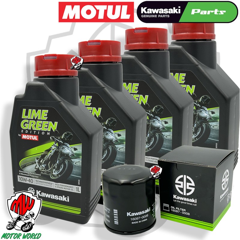 TAGLIANDO 4 LT OLIO MOTUL LIME GREEN 10W40  + FILTRO KAWASAKI Side X Side