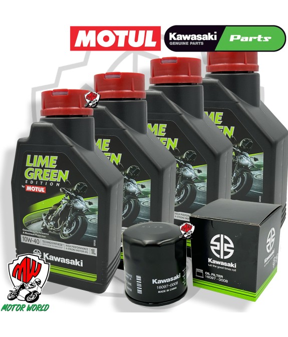 TAGLIANDO 4 LT OLIO MOTUL LIME GREEN 10W40  + FILTRO KAWASAKI Side X Side