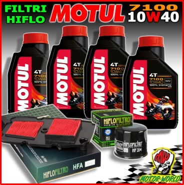 KIT TAGLIANDO OLIO MOTUL 7100 10W40 + FILTRI HIFLO HONDA XL 700 Transalp 2013