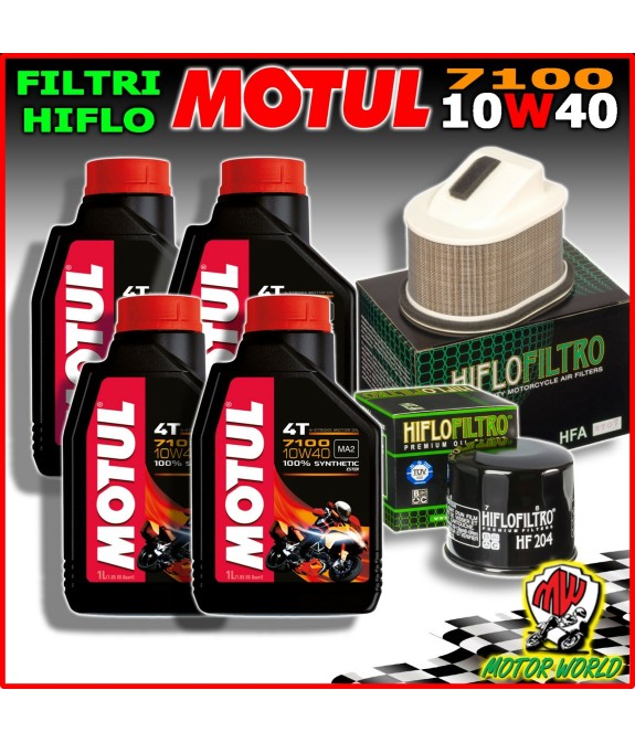 KIT TAGLIANDO OLIO MOTUL 7100 10W40 + FILTRI HF204 KAWASAKI Z1000 2005 2006