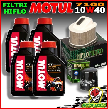 KIT TAGLIANDO OLIO MOTUL 7100 10W40 + FILTRI KAWASAKI Z 800 Z800 2015 2016