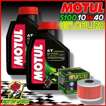 KIT TAGLIANDO 2L OLIO MOTUL 5100 10W40 + FILTRO olio Suzuki DR-Z110 2003 2004