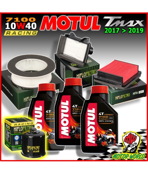 KIT TAGLIANDO 3 LT MOTUL 7100 10W40 + 3 FILTRI ARIA 1 OLIO YAMAHA T-MAX 530 2019