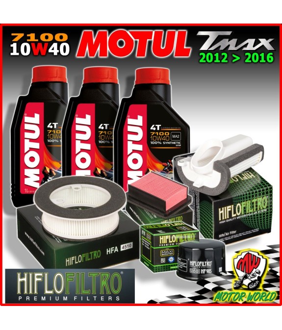 KIT TAGLIANDO 3 LT MOTUL 7100 10W40 + 3 FILTRI ARIA 1 OLIO YAMAHA T-MAX 530 2016