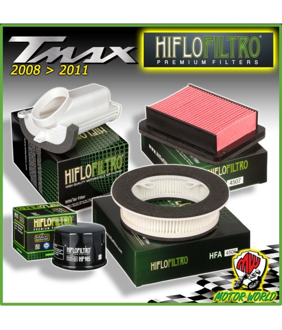 KIT TAGLIANDO 3 FILTRI ARIA + FILTRO OLIO ORIG. HIFLO per YAMAHA T-MAX 500 2011