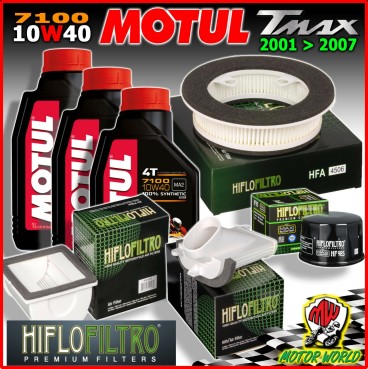 KIT TAGLIANDO 3 LT MOTUL 7100 10W40 + 3 FILTRI ARIA 1 OLIO YAMAHA T-MAX 500 2007