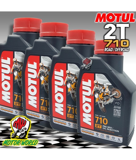 Tanica Di 4L Olio 2 Tempi Motul 710 Per Miscela Moto Enduro Cross Scooter 50