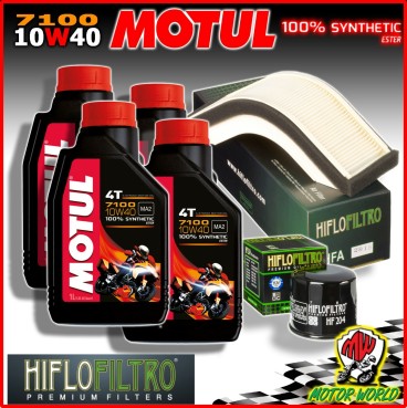 KIT TAGLIANDO OLIO MOTUL 7100 10W40 + FILTRI KAWASAKI ZX-10R 1000 Ninja 2005