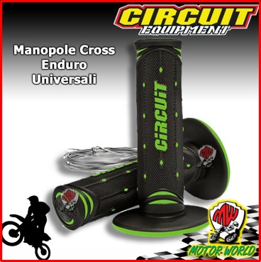 COPPIA MANOPOLE MOTO CROSS ENDURO JUPITER CIRCUIT MOTO VERDE NERO BICOMPONENTE
