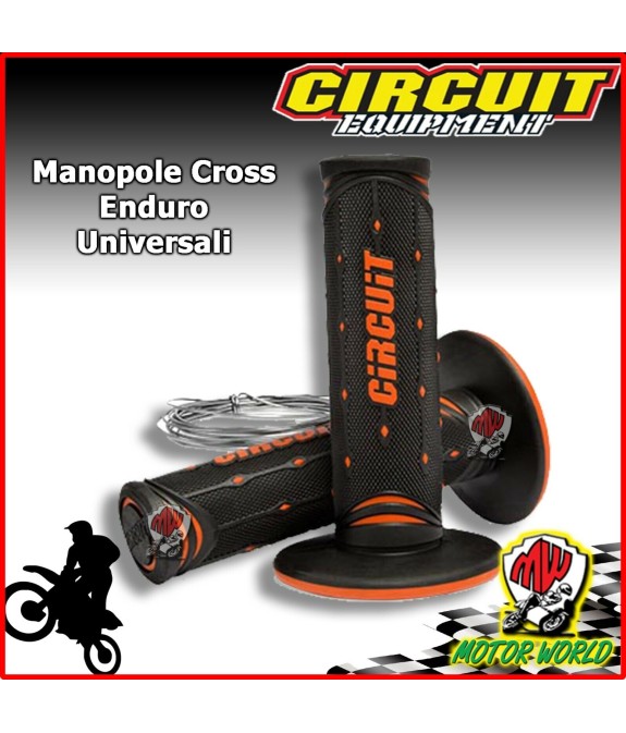 COPPIA MANOPOLE MOTO CROSS ENDURO JUPITER CIRCUIT TM MOTO ARANCIONE NERO