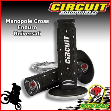COPPIA MANOPOLE MOTO CROSS ENDURO CIRCUIT MOTO BIANCO NERO SHERCO
