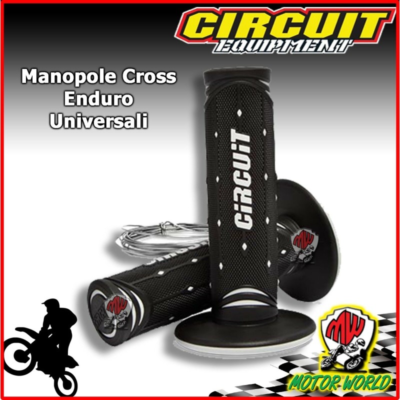 COPPIA MANOPOLE MOTO CROSS ENDURO CIRCUIT MOTO BIANCO NERO SHERCO
