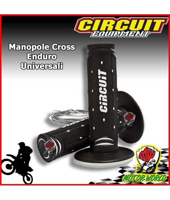 COPPIA MANOPOLE MOTO CROSS ENDURO CIRCUIT MOTO BIANCO NERO SHERCO