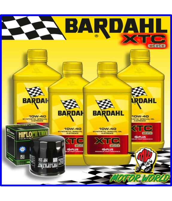 KIT TAGLIANDO 4LT BARDAHL XTC 10W40 + FILTRO Moto Guzzi MGS-01 Corsa 2011