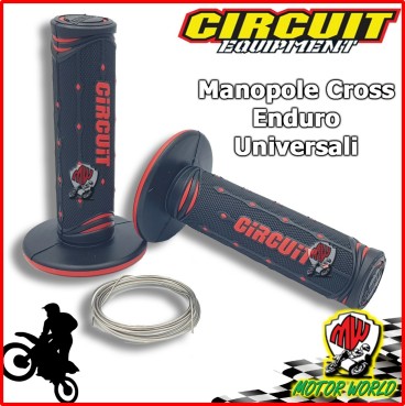 COPPIA MANOPOLE MOTO CROSS ENDURO JUPITER CIRCUIT TM MOTO ROSSO NERO+F