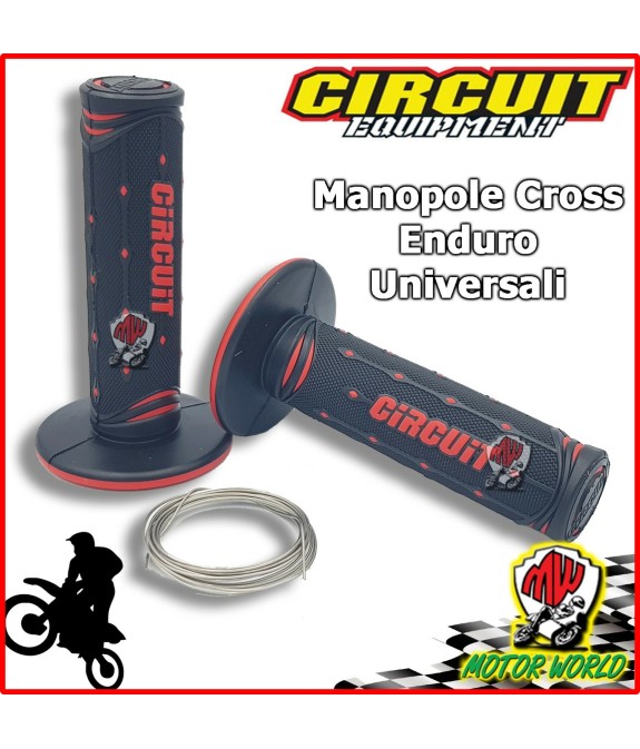 COPPIA MANOPOLE MOTO CROSS ENDURO JUPITER CIRCUIT TM MOTO ROSSO NERO+F