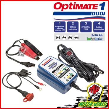 CARICABATTERIE MANTENITORE AUTOMATICO 12V 0.6A OPTIMATE 1 DUO PER MOTO BENELLI