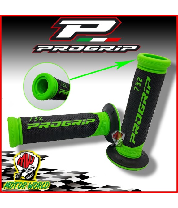 PROGRIP MANOPOLE SCOOTER DUAL DENSITY SYSTEM BICOLORE NERO-VERDE FLUO 732