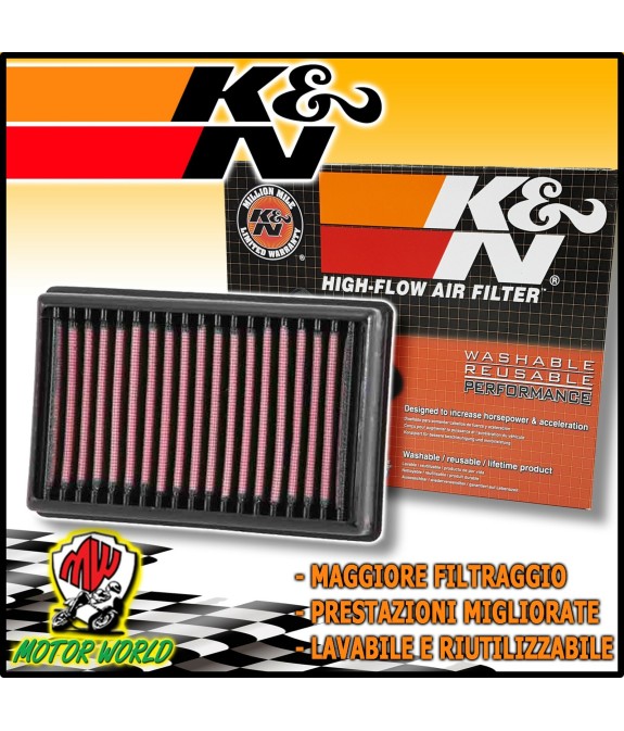 FILTRO ARIA RACING SPORTIVO LAVABILE K&N per BMW R 1200 GS dal 2013 al 2018