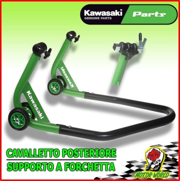 Cavalletto KAWASAKI Richiudibile Alzamoto Posteriore con attacchi a Forchetta