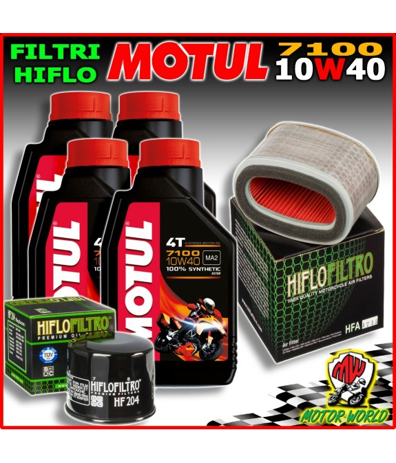 KIT TAGLIANDO OLIO MOTUL 7100 10W40 + FILTRI HIFLO HONDA VT 750 Shadow 2018