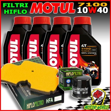 KIT TAGLIANDO OLIO MOTUL 7100 10W40 + FILTRI HIFLO KAWASAKI KLE Versys 650 08-14