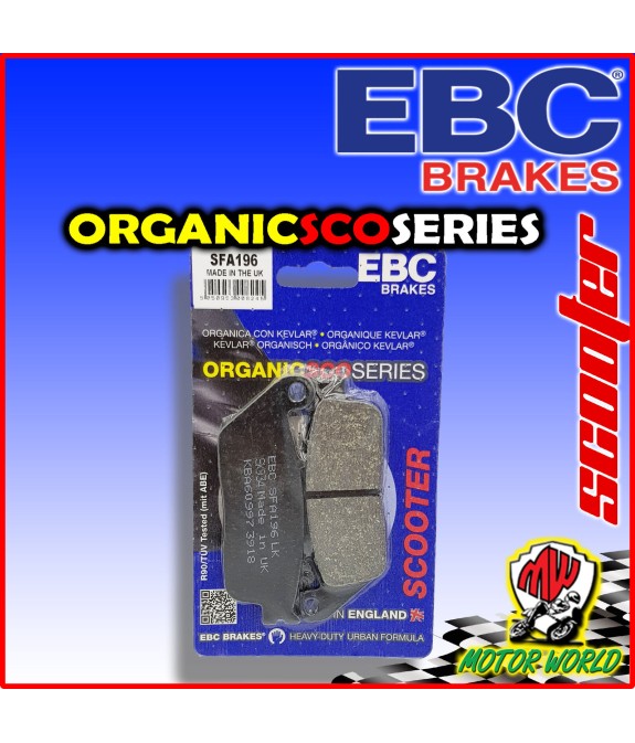 SFA196 PASTIGLIE ORGANICHE EBC ANTERIORI YAMAHA X-MAX SPORT YP R 250 2011  2012