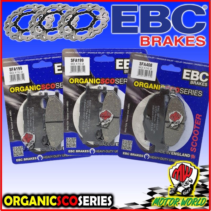 KIT PASTIGLIE FRENO EBC ANTERIORI + POSTERIORI YAMAHA YP MAJESTY 400 2010 2011