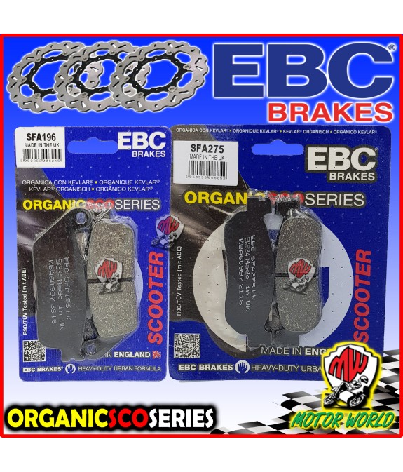 KIT PASTIGLIE FRENO EBC ANTERIORI + POSTERIORI YAMAHA X-MAX 250 2012 2013