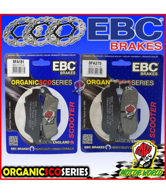 KIT PASTIGLIE FRENO EBC ANTERIORI + POSTERIORI YAMAHA X-MAX 250 2009