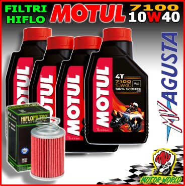 KIT TAGLIANDO MOTUL 7100 10W40 + FILTRO OLIO MV AGUSTA Brutale 1090 R 2014