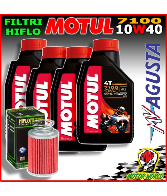 KIT TAGLIANDO MOTUL 7100 10W40 + FILTRO OLIO MV AGUSTA Brutale 1090 R 2014
