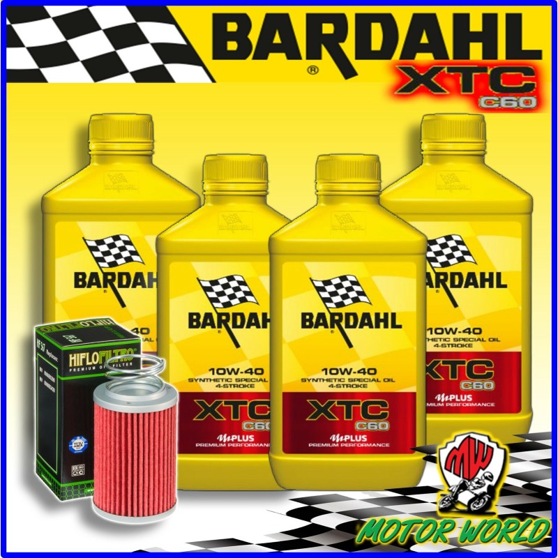 KIT TAGLIANDO OLIO BARDAHL XTC C60 10W40 + FILTRO MV AGUSTA Brutale 1090 RR 2011