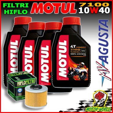 KIT TAGLIANDO MOTUL 7100 10W40 + FILTRO OLIO MV AGUSTA Rivale 800 2016 2017