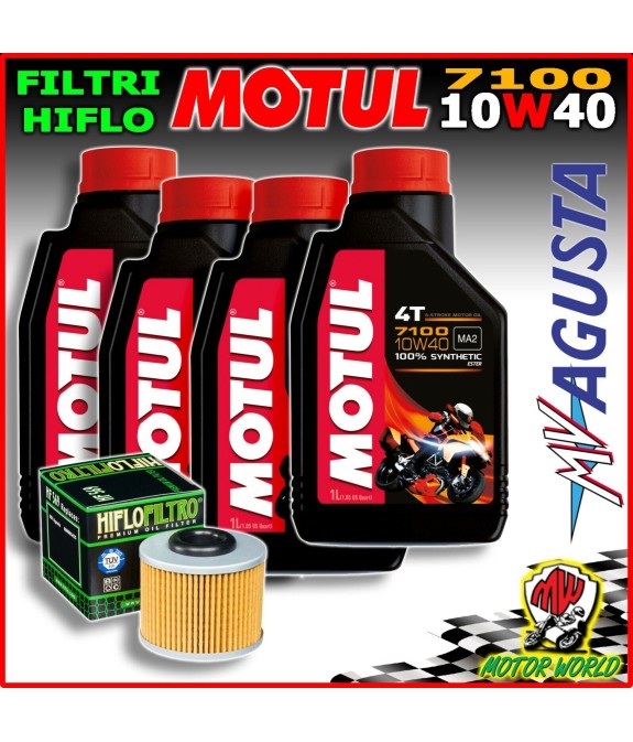 KIT TAGLIANDO MOTUL 7100 10W40 + FILTRO OLIO MV AGUSTA Rivale 800 2016 2017