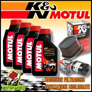 KIT TAGLIANDO OLIO MOTUL 7100 + FILTRI ARIA OLIO K&N KAWASAKI Z800 Z 800 2016